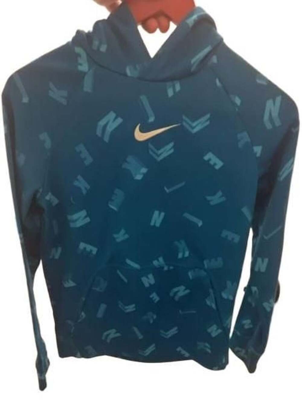 Nike Therma-Fit Child’s Hoodie Size L Blue All-Over Print